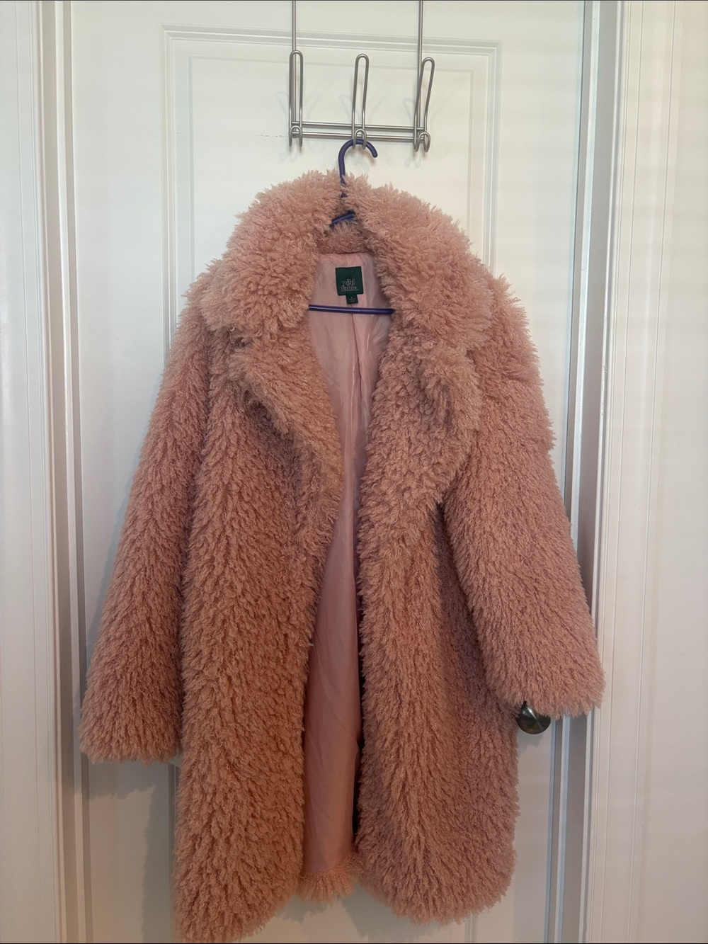 wild fable Plush Teddy Coat in Dusty Pink